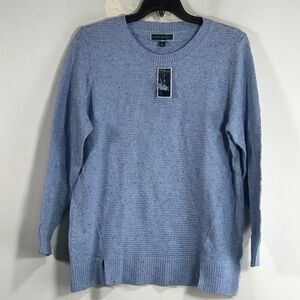 Karen Scott Knit Long Sleeve Sweater, Women's Size L - Light Blue Heather